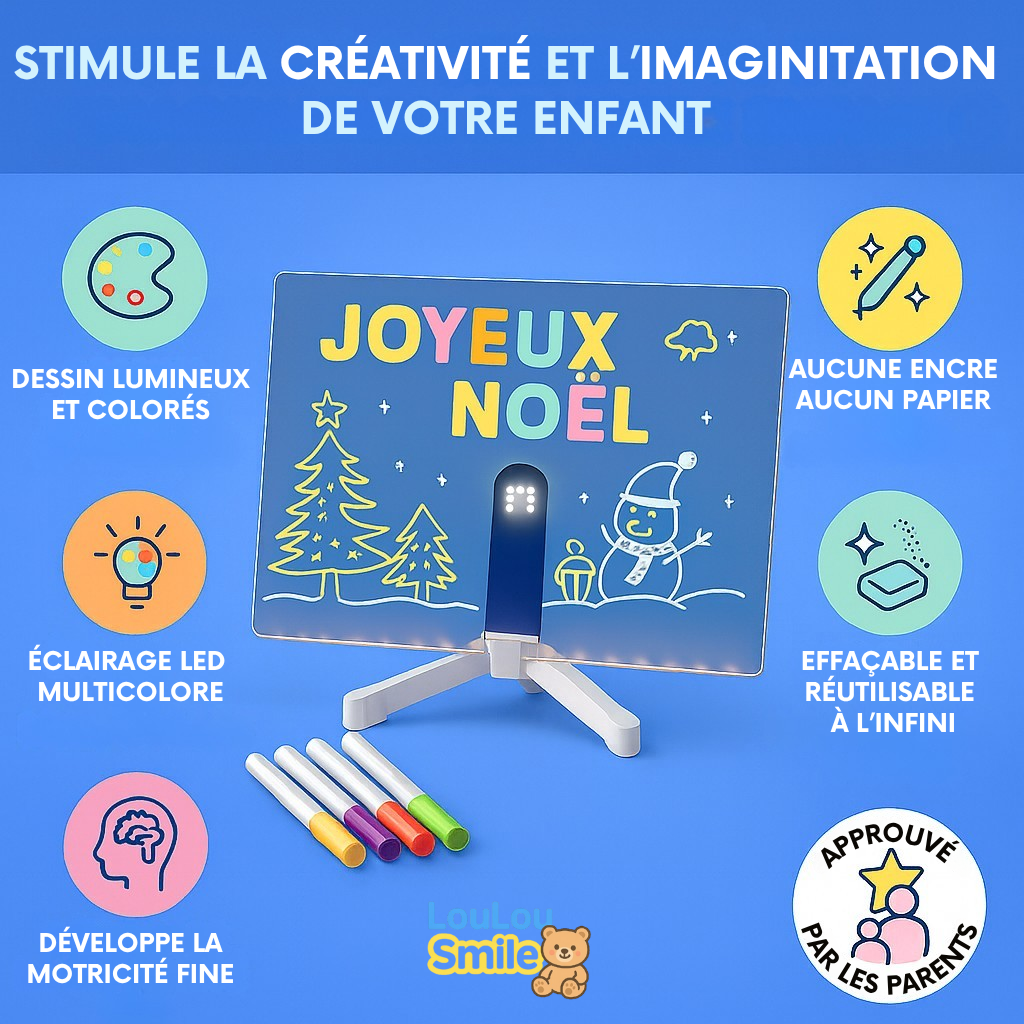 LouLouScreen™ - Planche à dessin lumineuse à LED pour enfants