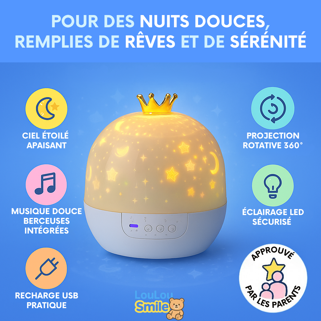 LouLou MagicDream™ – Veilleuse & Projecteur 2-en-1 pour enfants